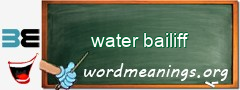 WordMeaning blackboard for water bailiff